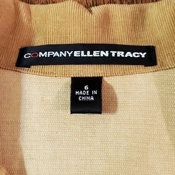 Company Ellen Tracy Womens Sz 6 Shirt Gold Pinwale Corduroy - Picture 8 of 12